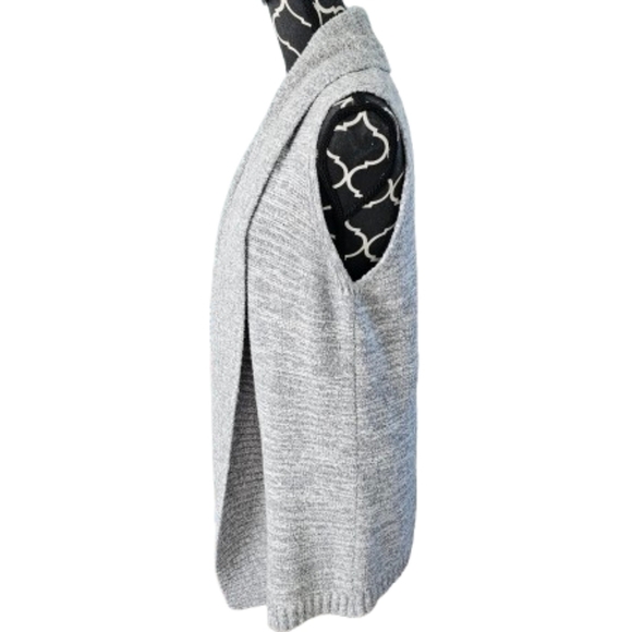 Loft Cozy Chenille Knit Open Front Cardigan Duster Sweater Vest - Picture 4 of 8